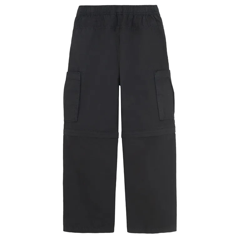 Cool Club, Pantaloni din material textil pentru baieti, wide leg, picioare detasabile, negru