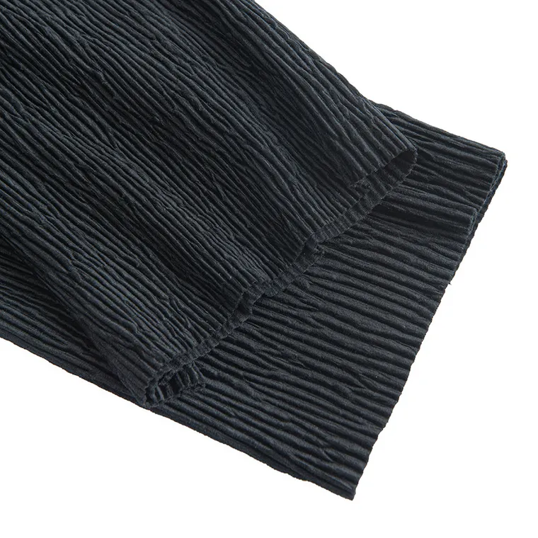 Cool Club, Pantaloni din material textil pentru fete, din tricot striat, velur, culotte, negru