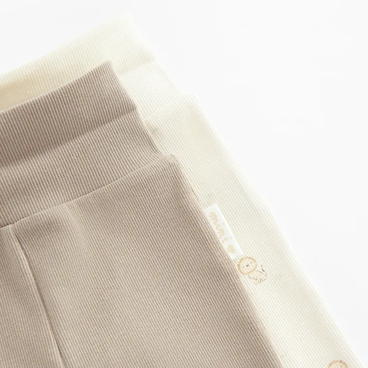 Cool Club, Pantaloni fara botosei pentru bebelusi, din tricot striat, mix, set, 2 buc.