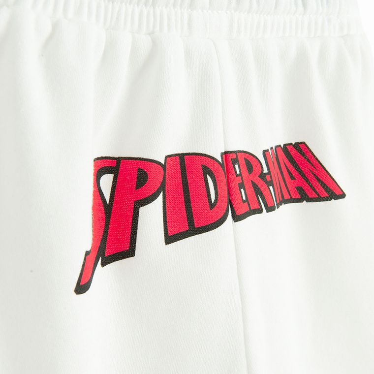 Cool Club, Pantaloni scurti pentru baieti, alb, imprimeu Spider-Man