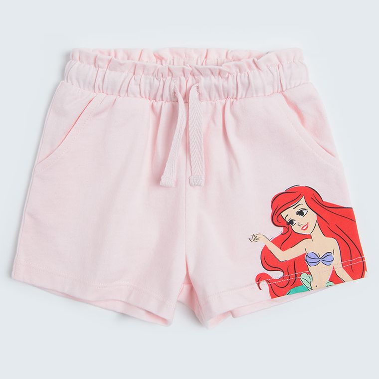 Cool Club, Pantaloni scurti pentru fete, alb, roz, imprimeu Disney Princess, set, 2 buc.