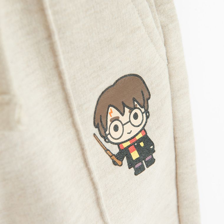 Cool Club, Pantaloni trening pentru baieti, bej, imprimeu Harry Potter