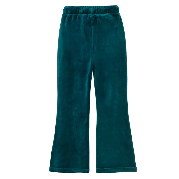 Cool Club, Pantaloni trening pentru fete, flare, velur, verde