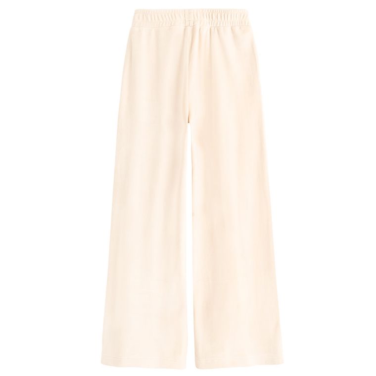 Cool Club, Pantaloni trening pentru fete, wide leg, velur, bej