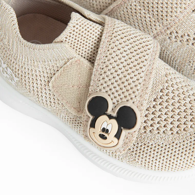 Cool Club, Pantofi sport pentru baieti, bej, imprimeu Mickey Mouse