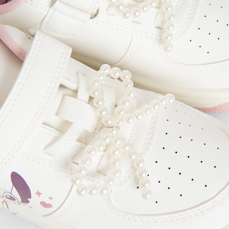 Cool Club, Pantofi sport pentru fete, alb, imprimeu Lilo si Stitch