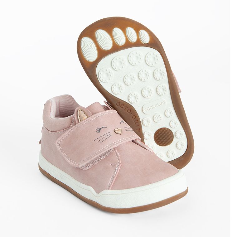 Cool Club, Pantofi sport pentru fete, roz, parfumati, brant din piele, talpa Barefoot