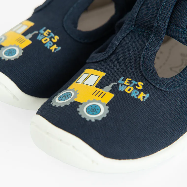 Cool Club, Papuci de casa pentru baieti, albastru, brant din piele