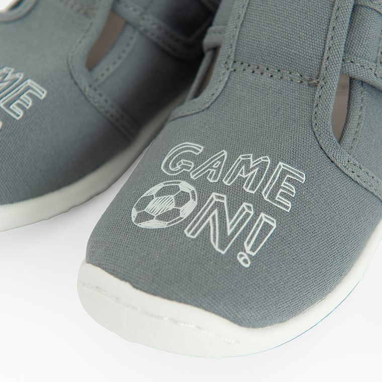 Cool Club, Papuci de casa pentru baieti, gri, brant din piele