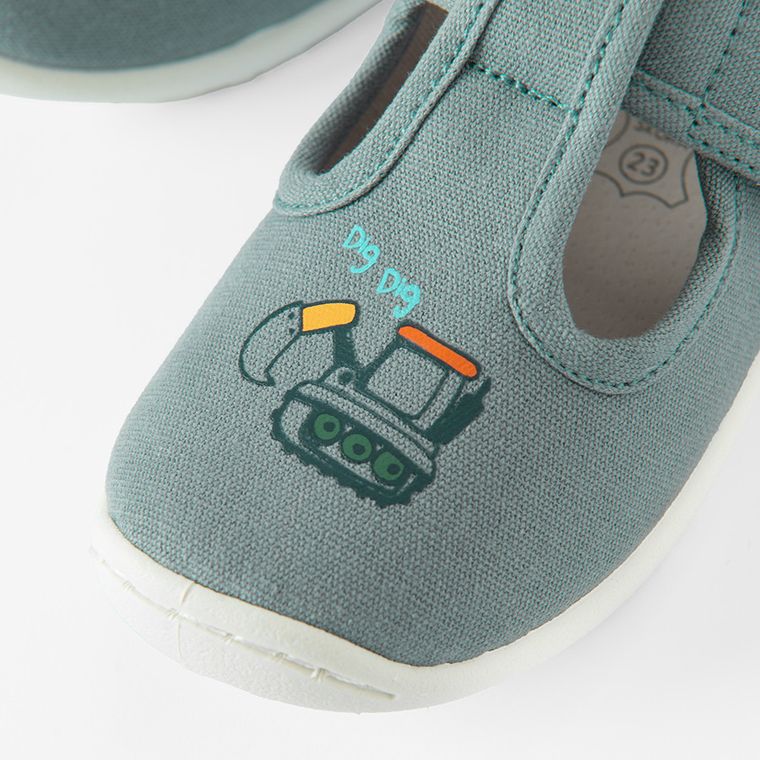 Cool Club, Papuci de casa pentru baieti, gri, imprimeu excavatoare, cu branturi de piele