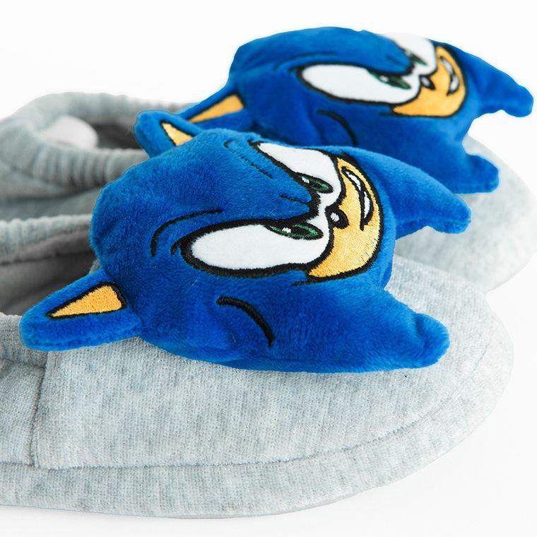 Cool Club, Papuci de casa pentru baieti, gri, imprimeu Sonic the Hedgehog