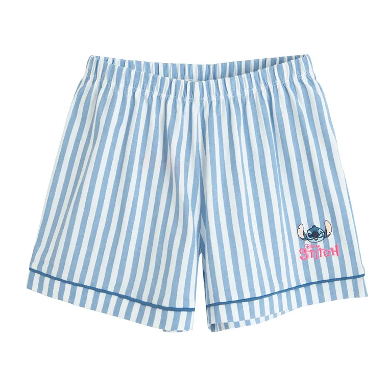 Cool Club, Pijama pentru fete, alb-albastru, imprimeu Lilo si Stitch