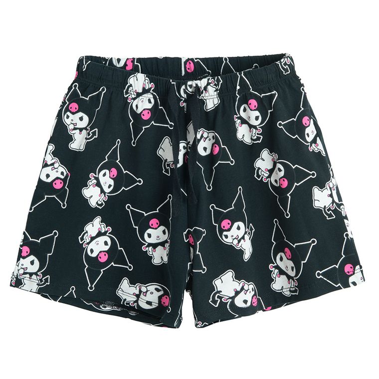 Cool Club, Pijama pentru fete, negru, imprimeu Kuromi