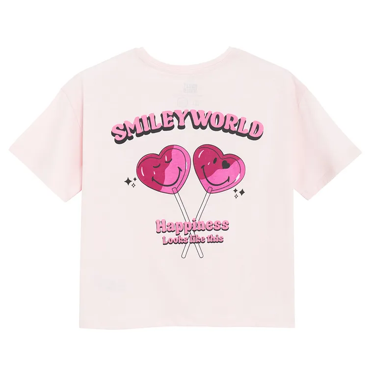 Cool Club, Pijama pentru fete, roz, imprimeu SmileyWorld