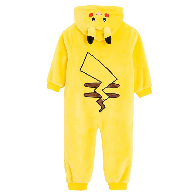 Cool Club, Pijama-salopeta cu gluga pentru baieti, galben, imprimeu Pokemon
