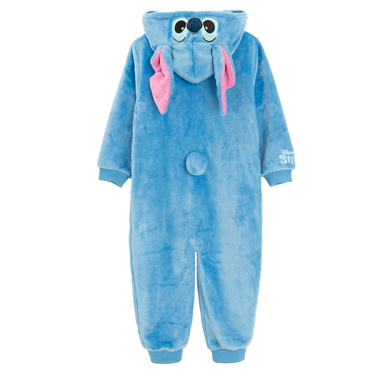 Cool Club, Pijama-salopeta cu gluga pentru fete, albastru, imprimeu Lilo si Stitch