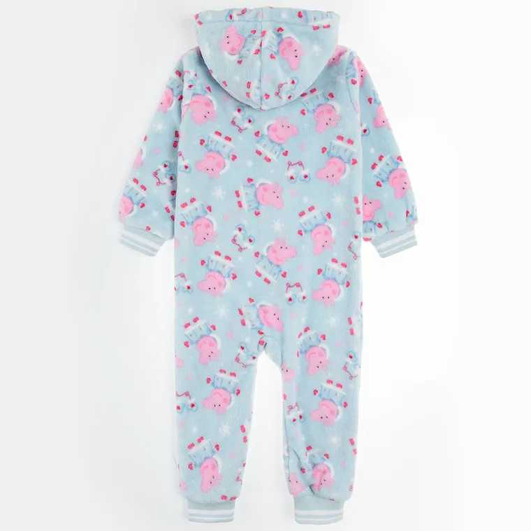 Cool Club, Pijama-salopeta cu gluga pentru fete, albastru, imprimeu Peppa Pig