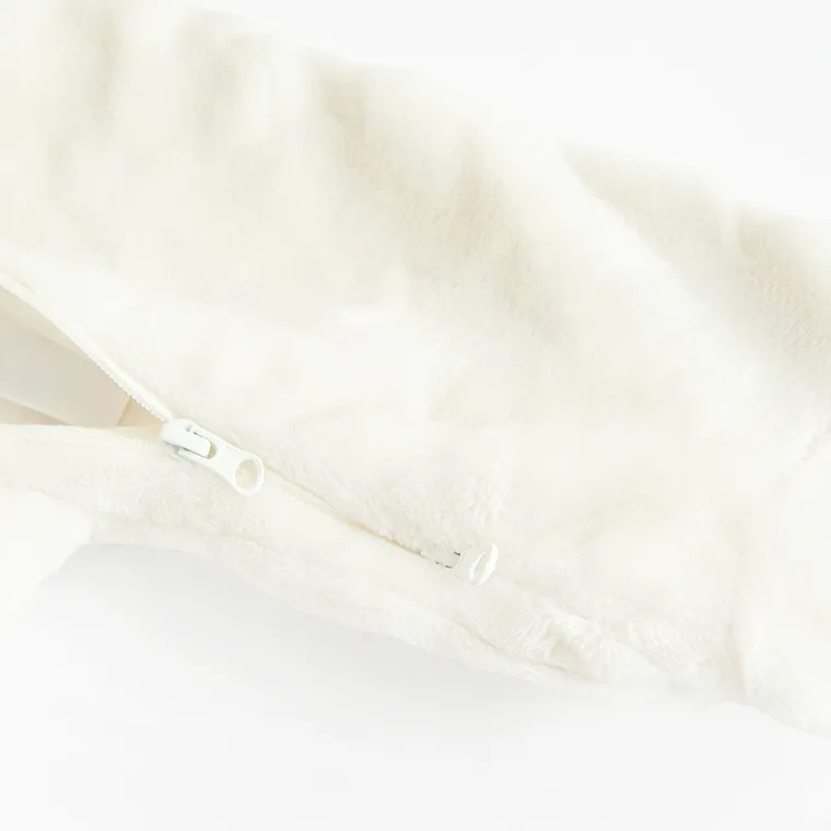 Cool Club, Pijama tip salopeta pentru bebelusi, calduroasa, ecru