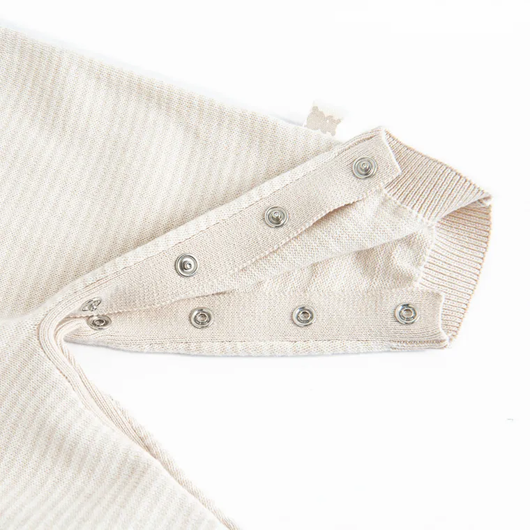 Cool Club, Pijama tip salopeta pentru bebelusi, din tricot, bej