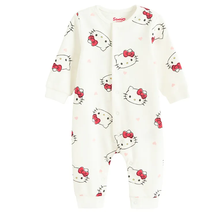 Cool Club, Pijama tip salopeta pentru fete, mix, imprimeu Hello Kitty, set, 2 buc.