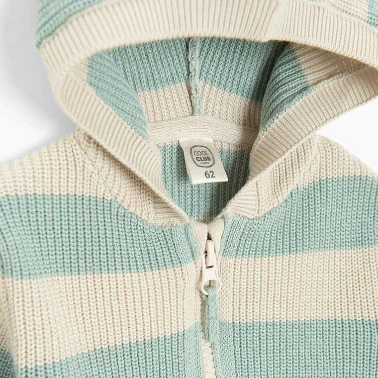Cool Club, Pulover cu gluga pentru baieti, cu fermoar, verde-gri
