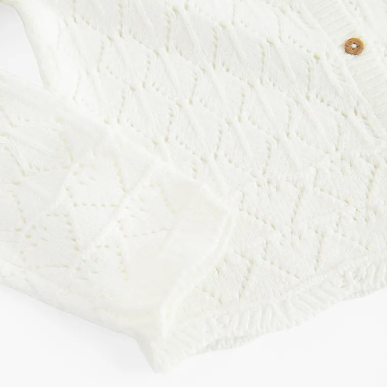 Cool Club, Pulover pentru fete, cu nasturi, alb