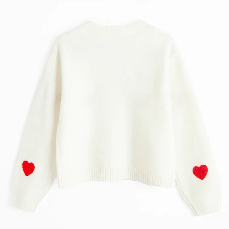 Cool Club, Pulover pentru fete, cu nasturi, ecru