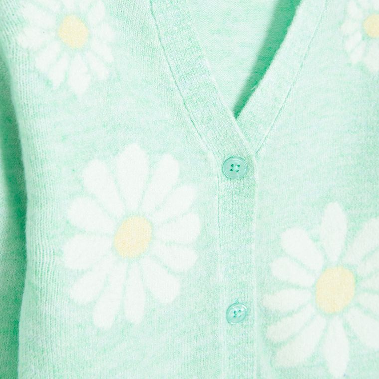 Cool Club, Pulover pentru fete, cu nasturi, menta verde