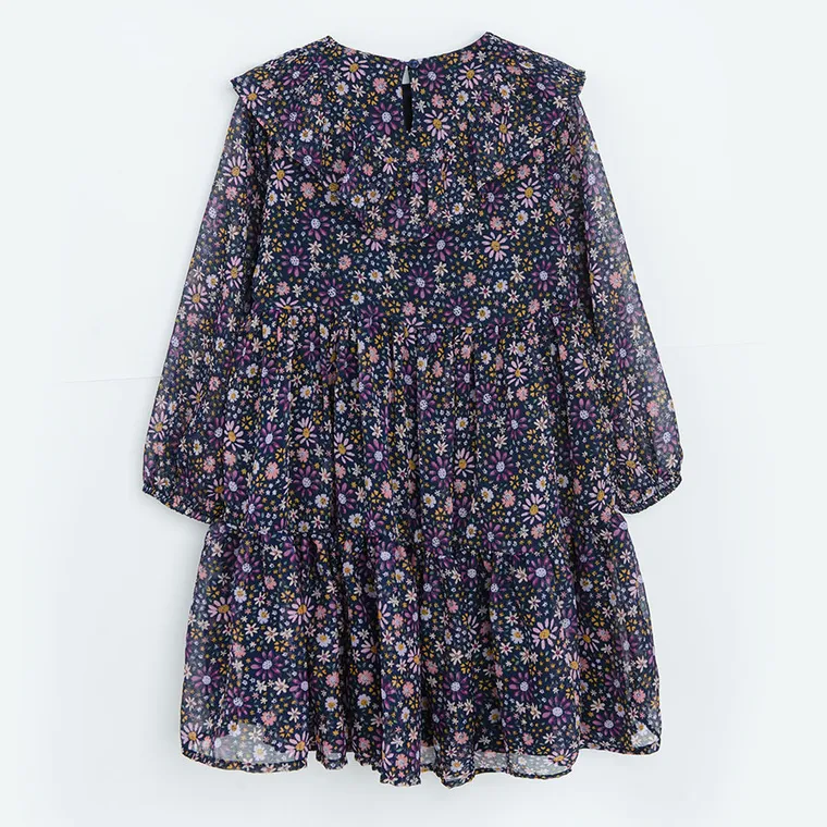 Cool Club, Rochie cu maneca lunga pentru fete, bleumarin