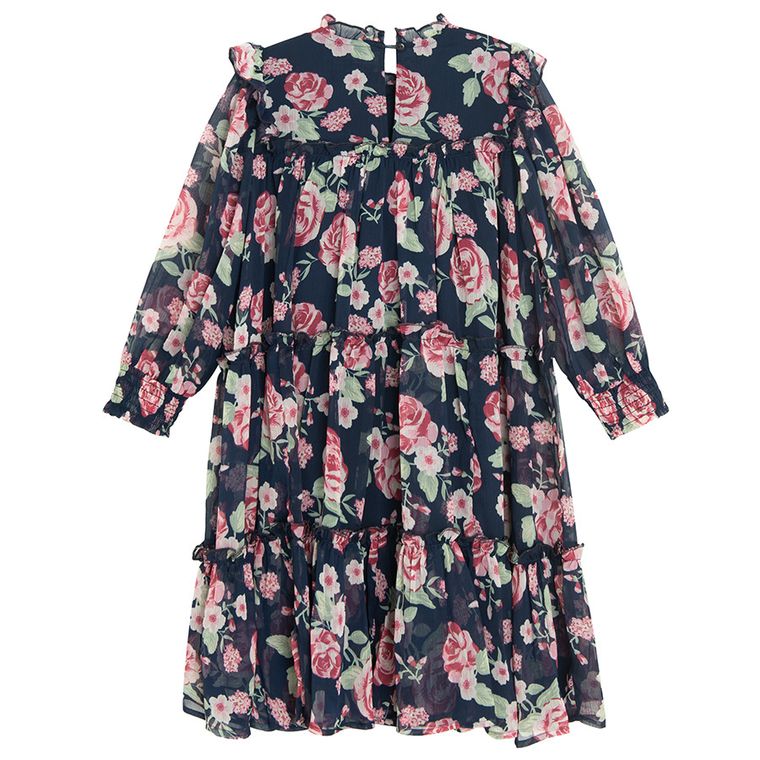 Cool Club, Rochie cu maneca lunga pentru fete, bleumarin