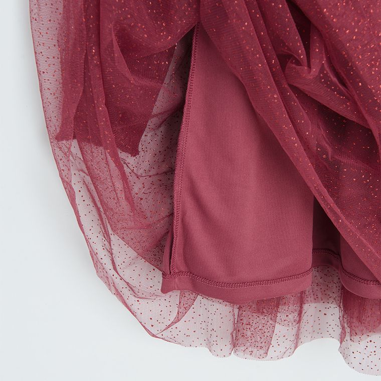 Cool Club, Rochie cu maneca lunga pentru fete, claret