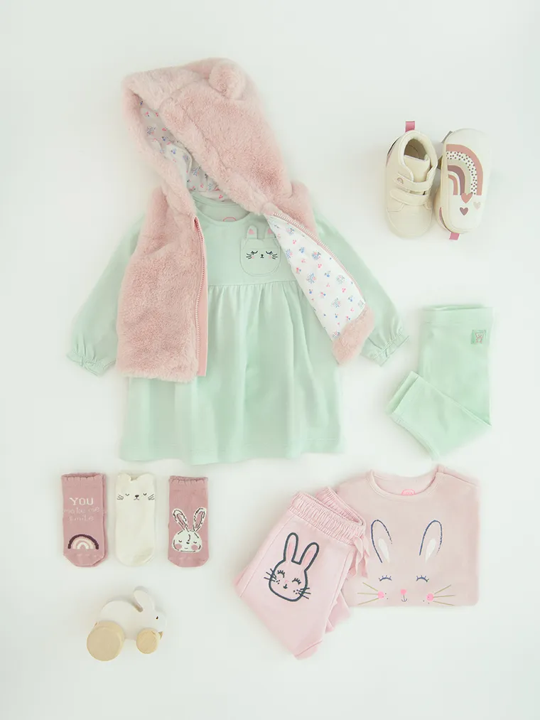 Cool Club, Rochie cu maneca lunga pentru fete, menta verde