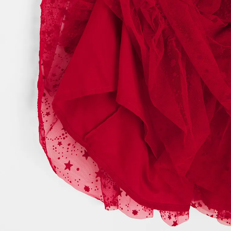 Cool Club, Rochie cu maneca lunga pentru fete, rosu