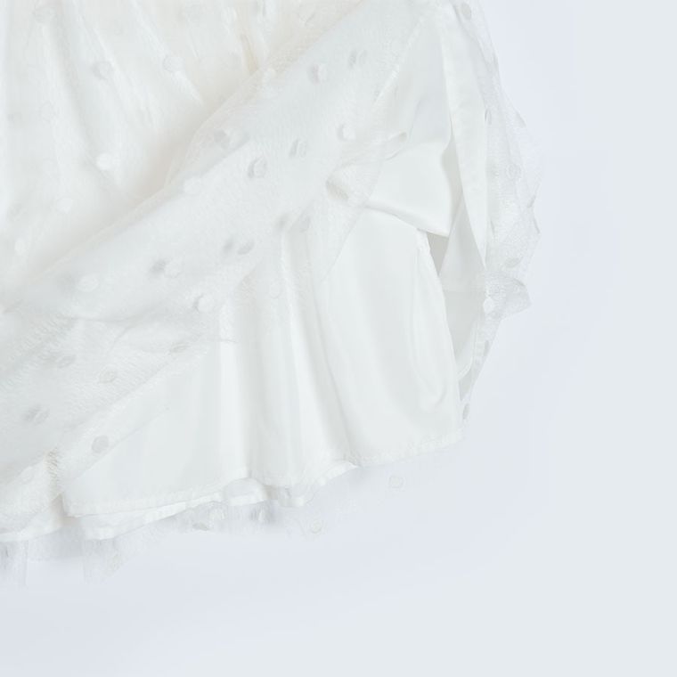 Cool Club, Rochie cu maneca scurta pentru fete, alb
