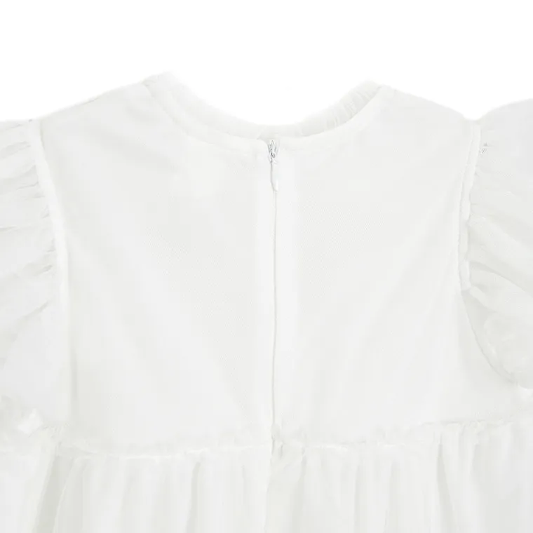 Cool Club, Rochie cu maneca scurta pentru fete, alb