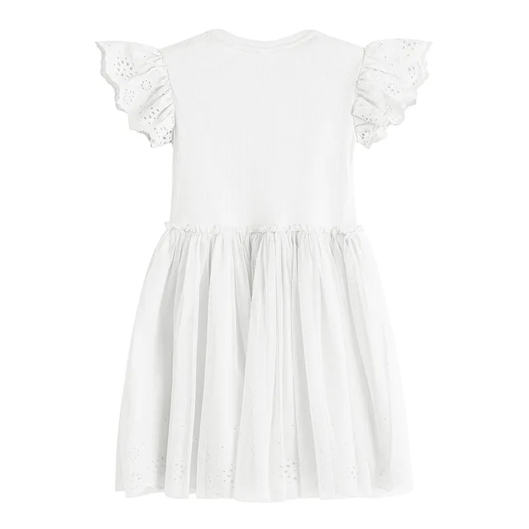 Cool Club, Rochie cu maneca scurta pentru fete, alb