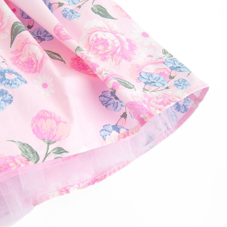 Cool Club, Rochie cu maneca scurta pentru fete, alb-roz