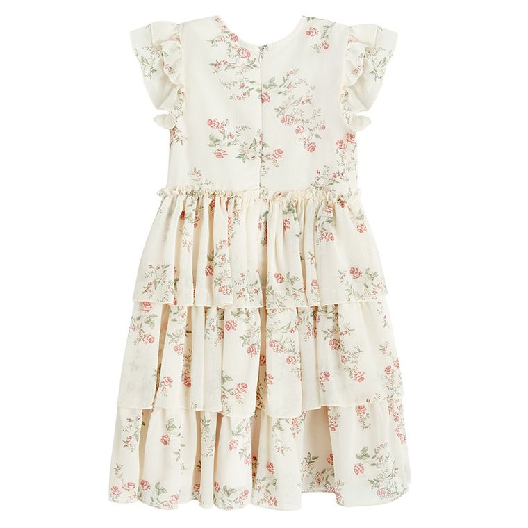 Cool Club, Rochie cu maneca scurta pentru fete, bej