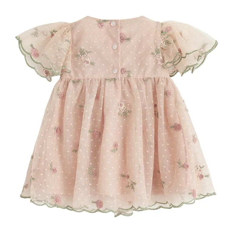 Cool Club, Rochie cu maneca scurta pentru fete, bej