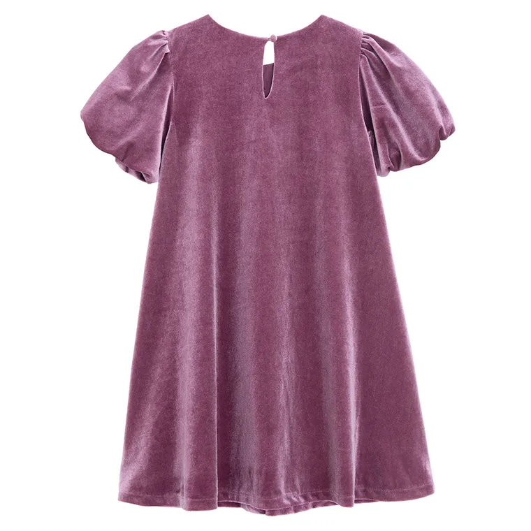 Cool Club, Rochie cu maneca scurta pentru fete, velur, violet