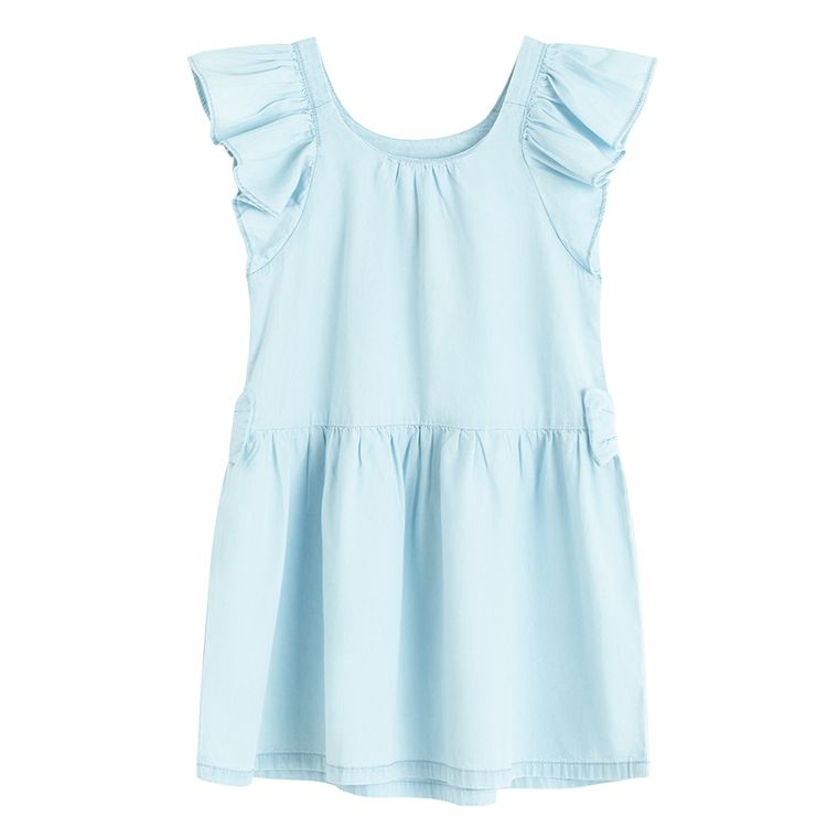 Cool Club, Rochie de blugi pentru fete cu maneca scurta, albastru