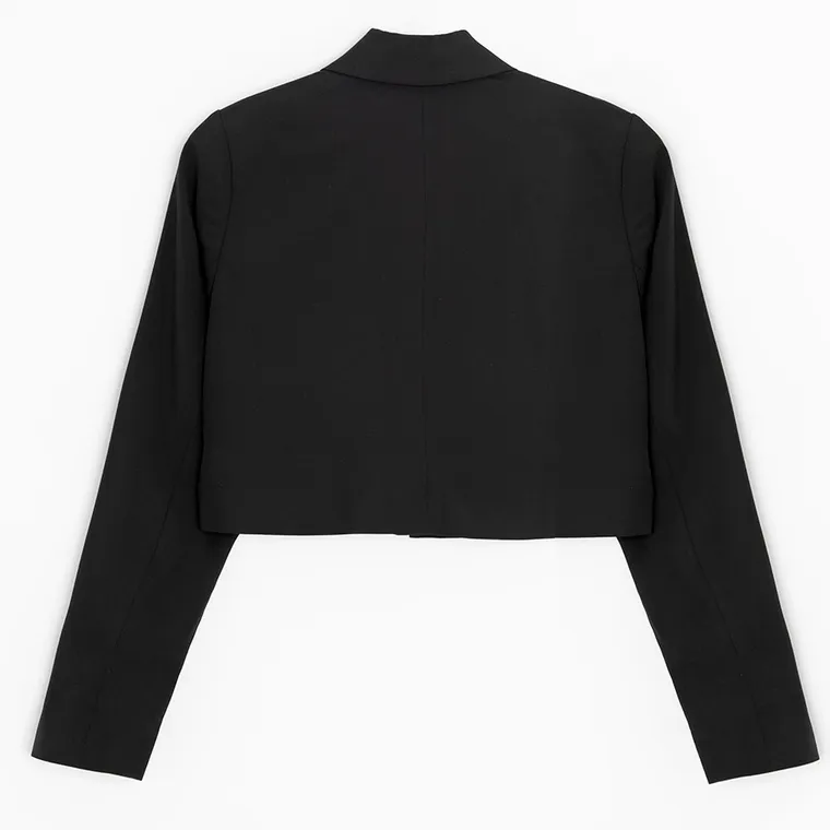 Cool Club, Sacou pentru fete, crop top, negru