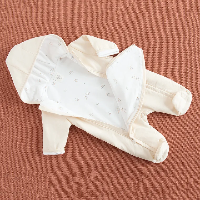 Cool Club, Salopeta de tranzitie cu gluga pentru bebelusi, reiata, bej