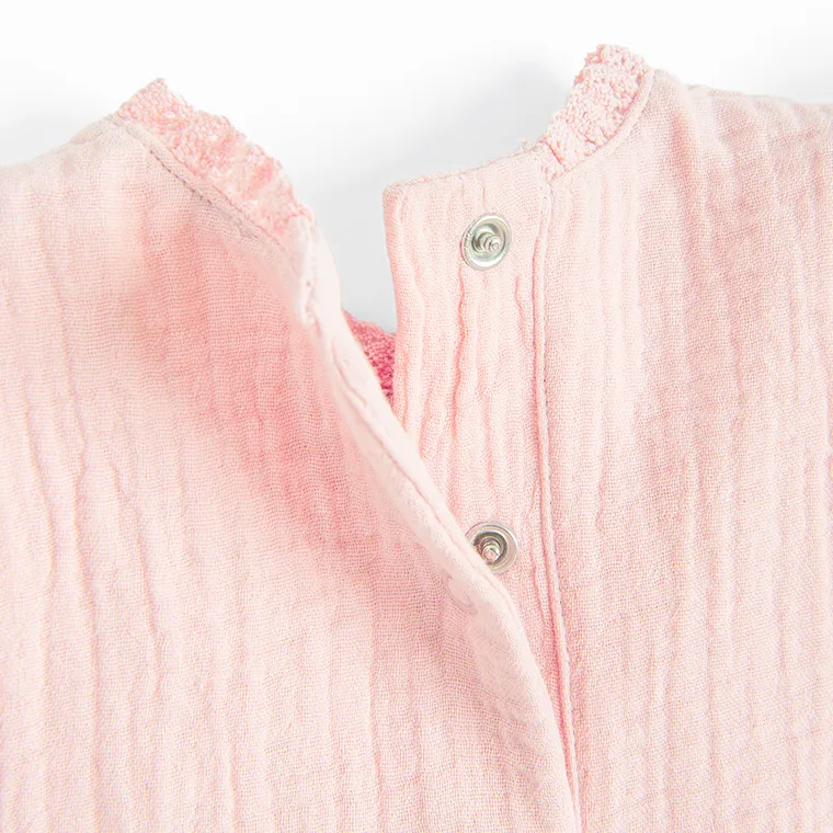 Cool Club, Salopeta rompers pentru fete, muselina, roz