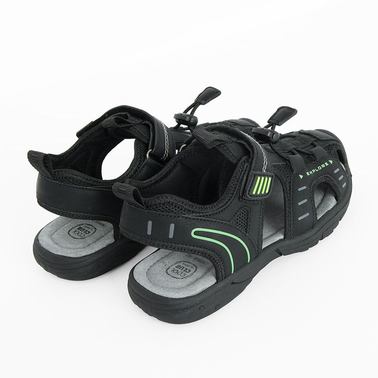 Cool Club, Sandale pentru baieti, brant din piele, negru