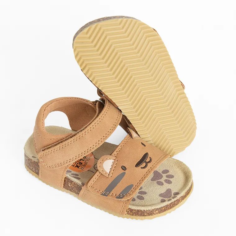 Cool Club, Sandale pentru baieti, maro, brant din piele