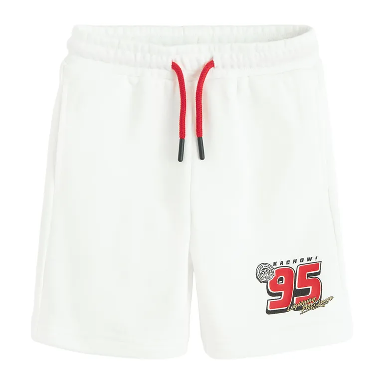 Cool Club, Set pentru baieti, Bluza, Pantaloni scurti, alb, imprimeu Cars