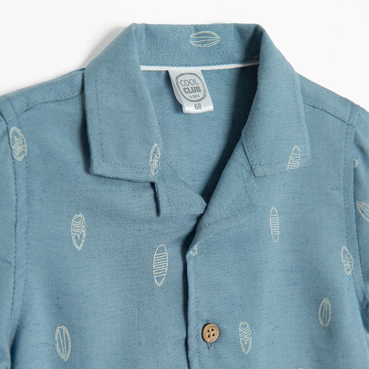 Cool Club, Set pentru baieti, Camasa cu maneca scurta, Pantaloni scurti, albastru