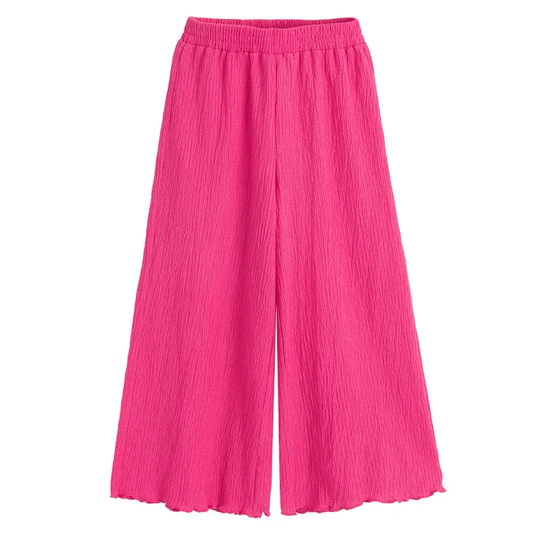 Cool Club, Set pentru fete, Bluza fara maneci, Pantaloni din textil, wide, roz