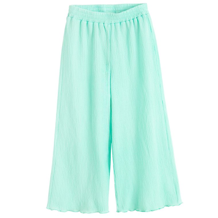 Cool Club, Set pentru fete, Bluza fara maneci, Pantaloni din textil, wide, turcoaz